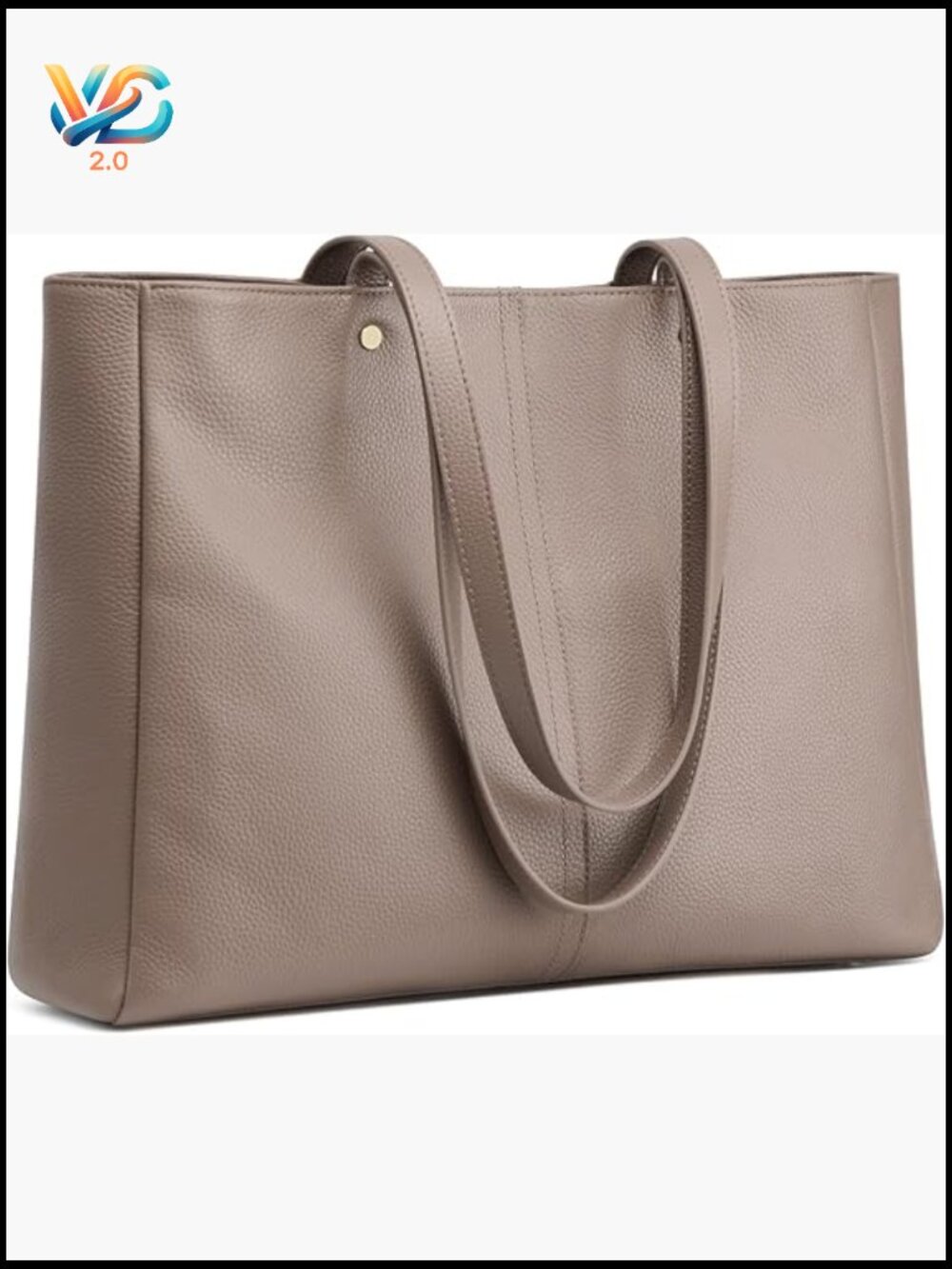 Women’s Soft Leather Work Tote Bag Large Capacity Satchel Handbag with Luggage